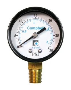 Campbell 2 in. Brass Pressure Gauge 30 psi
