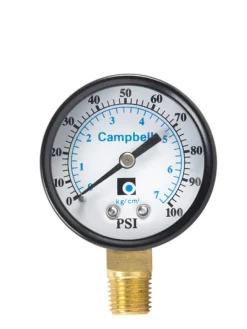 Campbell 2 in. Brass Pressure Gauge 100 psi
