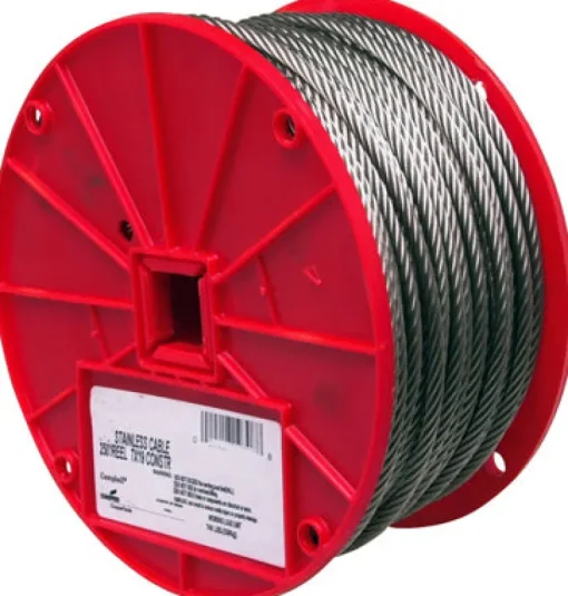 Campbell Electro-Polish Stainless Steel 3/32 in. D X 250 ft. L Cable
