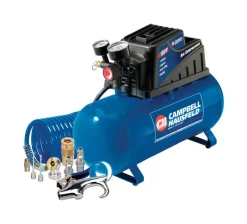 Campbell Steel Blue 110 PSI 0.3 Hp 120V 3A Portable Air Compressor 3 gal. Tank