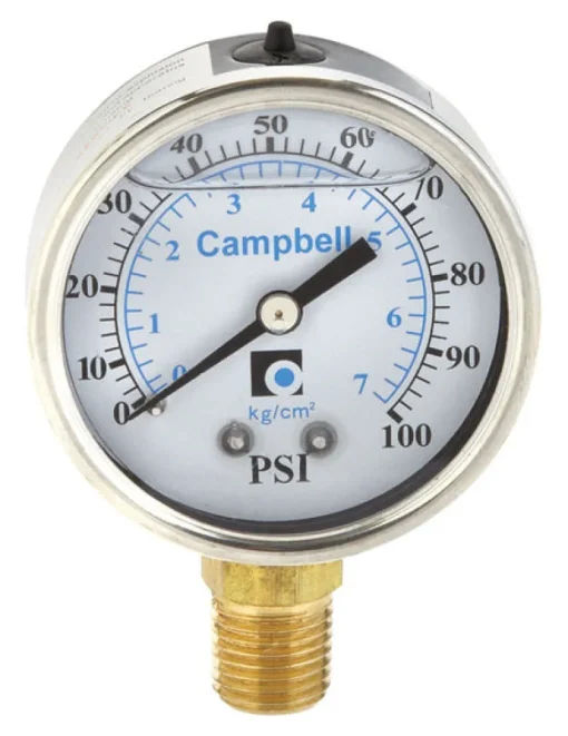 Campbell Various 1/4 in. Liquid Filled Pressure Guage