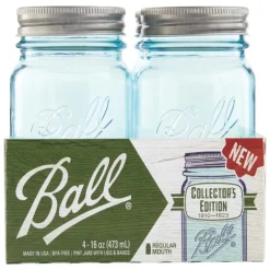 CANNING JAR AQUA VINT4PK