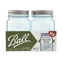CANNING JAR AQUA VINT4PK