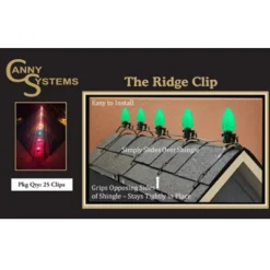 Canny System Ridge Clip Plastic Clear Light Hanging Clips and Staples (Pack of 12)