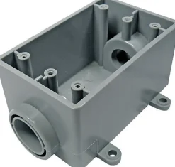 Cantex 21 cu in Rectangle PVC 1 gang Outlet Box Gray