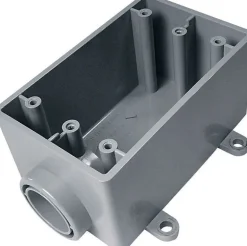 Cantex 18 cu in Rectangle PVC 1 gang Electrical Box Gray