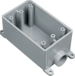 Cantex 18 cu in Rectangle PVC 1 gang Electrical Box Gray