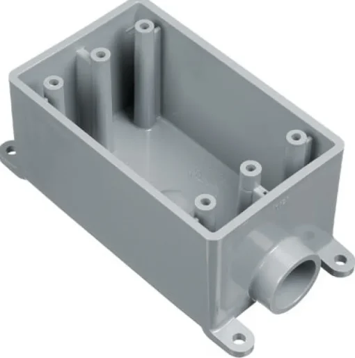 Cantex 18 cu in Rectangle PVC 1 gang Electrical Box Gray