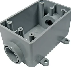 Cantex 18 cu in Rectangle PVC 1 gang Outlet Box Gray