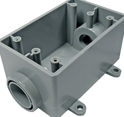 Cantex 18 cu in Rectangle PVC 1 gang Outlet Box Gray