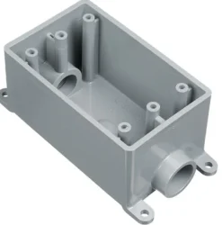 Cantex 18 cu in Rectangle PVC 1 gang Outlet Box Gray