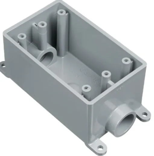Cantex 18 cu in Rectangle PVC 1 gang Outlet Box Gray