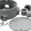 Cantex 15-3/16 cu in Round PVC 1 gang Junction Box Gray