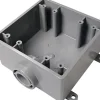Cantex 32 cu in Square PVC 2 gang Outlet Box Gray