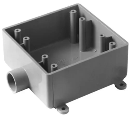 Cantex 32 cu in Square PVC 2 gang Outlet Box Gray