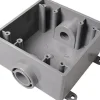 Cantex 32 cu in Square PVC 2 gang Outlet Box Gray