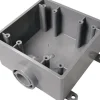 Cantex New Work 32 cu in Square PVC 2 gang Outlet Box Gray