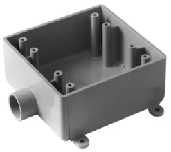 Cantex New Work 32 cu in Square PVC 2 gang Outlet Box Gray