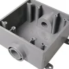 Cantex New Work 32 cu in Square PVC 2 gang Outlet Box Gray