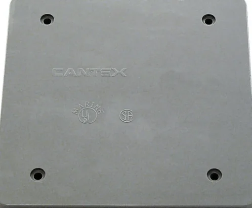 Cantex New Work Square PVC 2 gang Outlet Box Gray