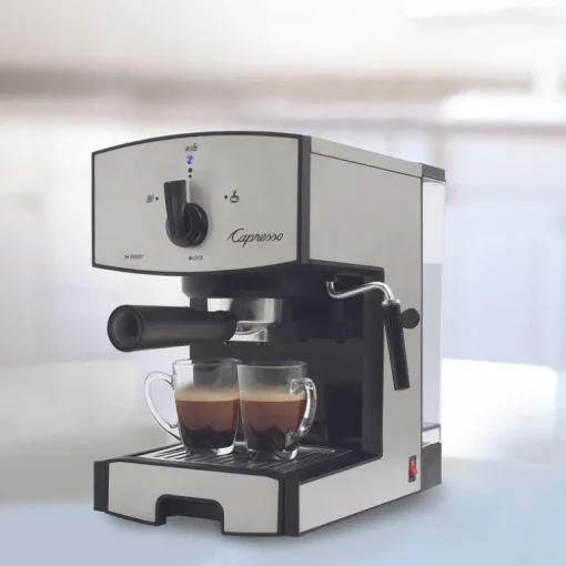 Capresso 42 oz Black/Silver Coffee & Espresso Maker