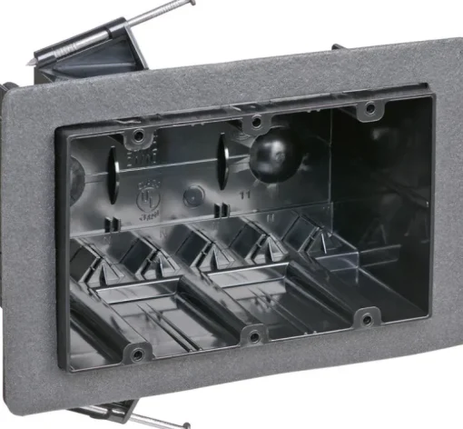Carlon 54 cu in Rectangle Plastic 3 gang Electrical Box Black