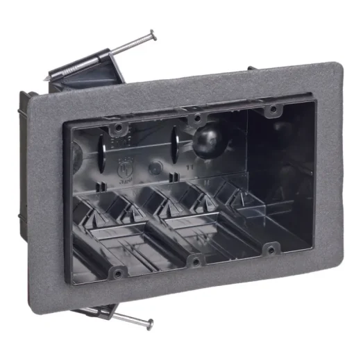 Carlon 54 cu in Rectangle Plastic 3 gang Electrical Box Black