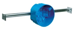 Carlon 20 cu in Round Polycarbonate 1 gang Electrical Box w/Hanger Bar Blue
