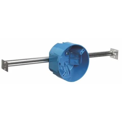 Carlon 20 cu in Round Polycarbonate 1 gang Electrical Box w/Hanger Bar Blue