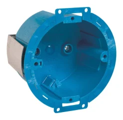 Carlon Blue Round Thermoplastic 1-Gang Electrical Ceiling Box 3.5 H x 4.13 W x 3 D in.