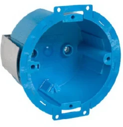 Carlon Blue Round Thermoplastic 1-Gang Electrical Ceiling Box 3.5 H x 4.13 W x 3 D in.