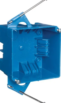 Carlon New Work 32 cu in Square PVC 2 gang Junction Box Blue