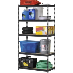 Casa Solutions Black Steel 5-Tier 1000 lbs. Capacity Shelving Unit 72 H x 36 W x 18 D in.