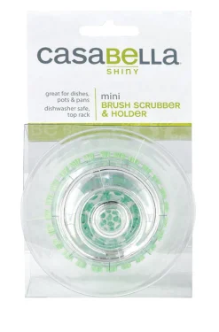 Casabella 3 in. W Plastic Handle Mini Brush Scrubber w/Holder