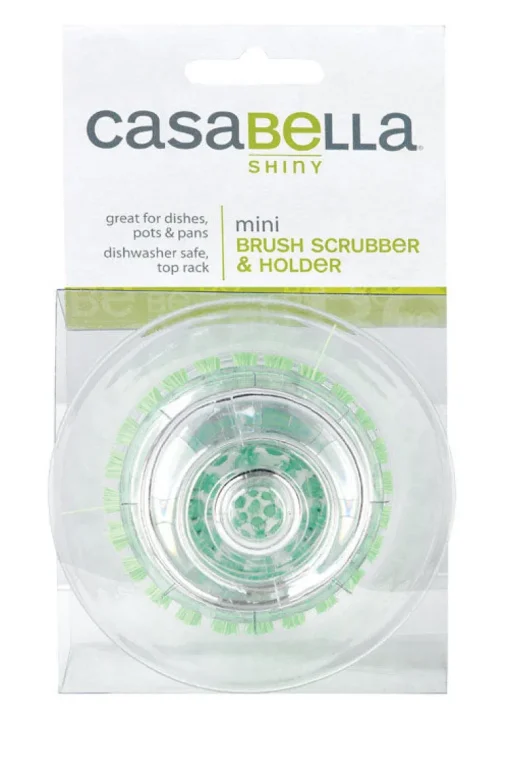 Casabella 3 in. W Plastic Handle Mini Brush Scrubber w/Holder