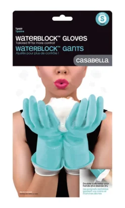 Casabella WaterBlock Unisex Indoor/Outdoor Cleaning Gloves Blue S 1 pair