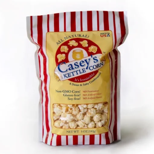 Casey's Kettle Corn Lighly Sweetened and Salted Popcorn 5 oz. Bagged (Pack of 10)