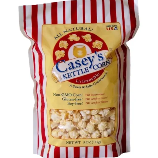 Casey's Kettle Corn Lighly Sweetened and Salted Popcorn 5 oz. Bagged (Pack of 10)