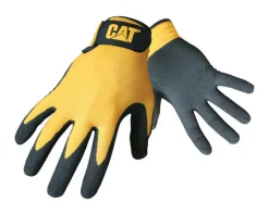 Cat Men's Indoor/Outdoor Palm Work Gloves Black/Yellow XL 1 pair
