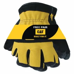 CAT Men's Palm Work Gloves Black/Yellow XL 2 pk