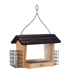 Cedar Hopper Bird Feeder With Suet, 6-Qt.