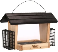Cedar Hopper Bird Feeder With Suet, 6-Qt.