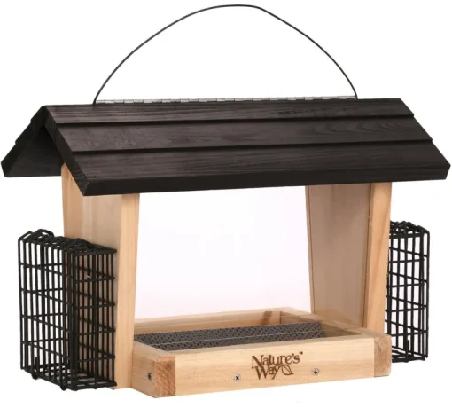 Cedar Hopper Bird Feeder With Suet, 6-Qt.