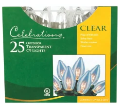 Celebrations Incandescent C9 Clear 25 ct String Christmas Lights 24 ft.