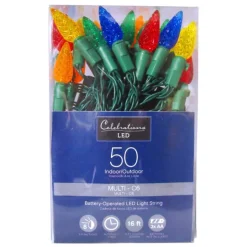Celebrations LED C6 Multicolored 50 count Multi Function String Lights 16 ft.