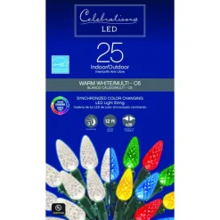 Celebrations LED C6 Multicolored 100 count Color Changing String Lights 12 ft.