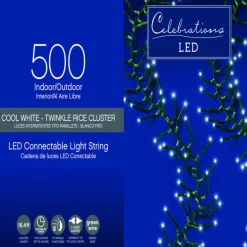 Celebrations LED Cool White 12W Plug-in String Christmas Lights 16.4 L ft.