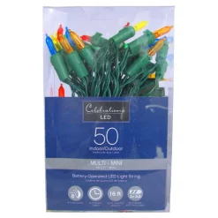 Celebrations LED Mini Multicolored 50 count Multi Function String Lights 16 ft.