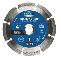 Century Drill & Tool 4 in. D X 7/8 in. Diamond Segmented Rim Diamond Saw Blade 1 pk