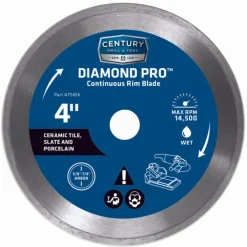 Century Drill & Tool Diamond Pro 4 in. D X 5/8 and 7/8 in. Steel Continuous Rim Diamond Saw Blade 1
